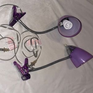 Purple clip-on desk lamps